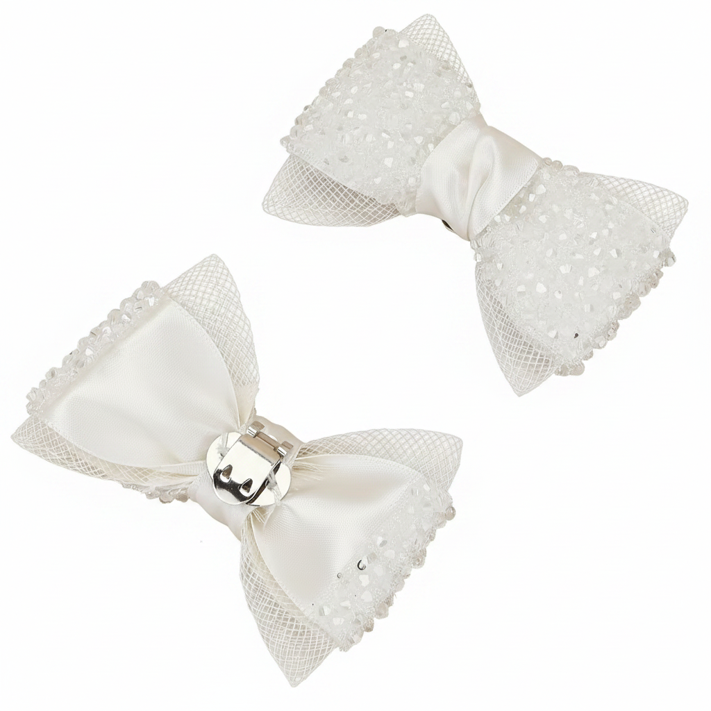 Pair of Black Sequined Shiny Satin Shoe Charms