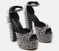Deluxe Full Rivet Spikes Goth Punk High Heel Shoes