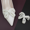 Pair of High End Pure Pearl Wedding Shoe Charm Bows