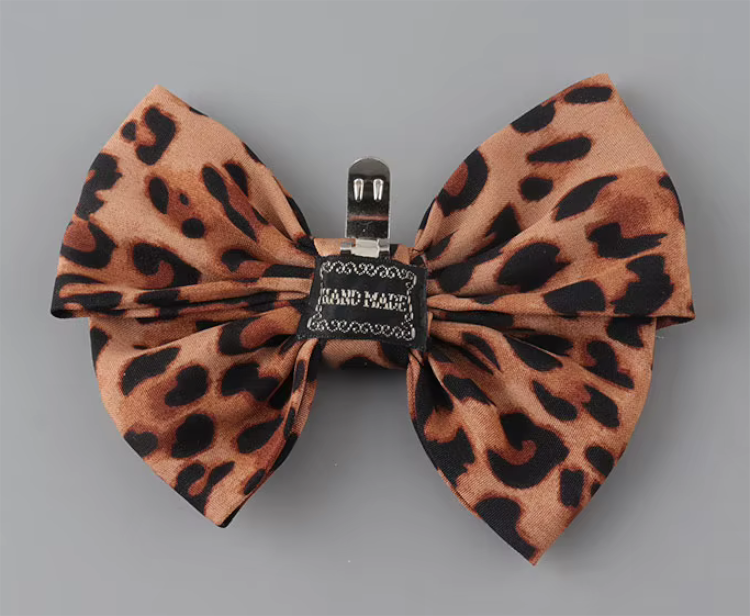 Quality Leopard Print Shoe Bowknot Charms