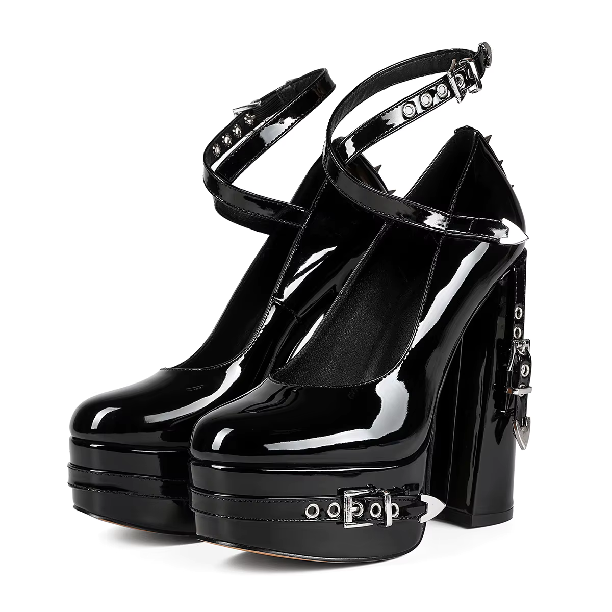 Black 14cm High Heel Goth Y2K Platform Shoes
