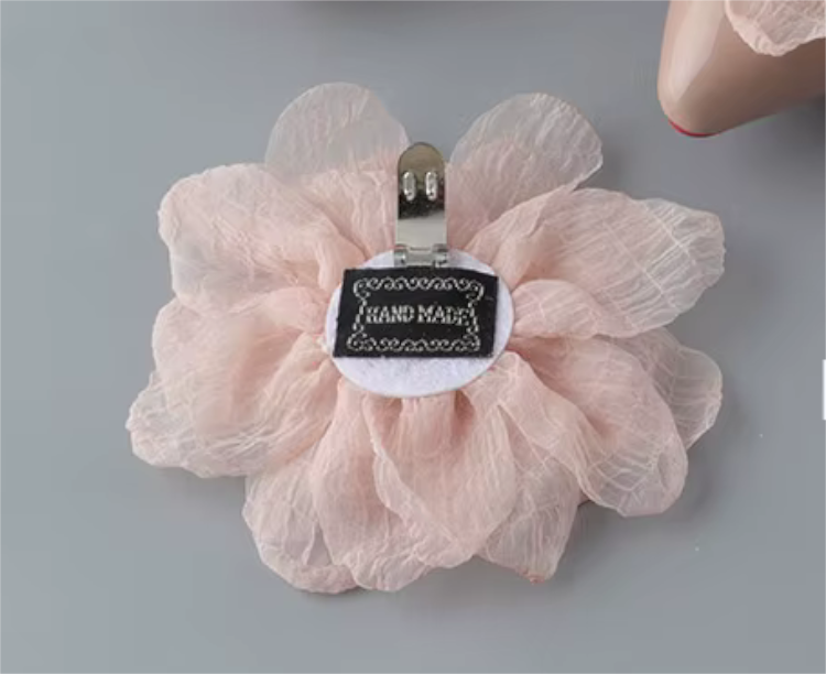 Pair of Pink Ruffled Flower Detachable Shoe Charms