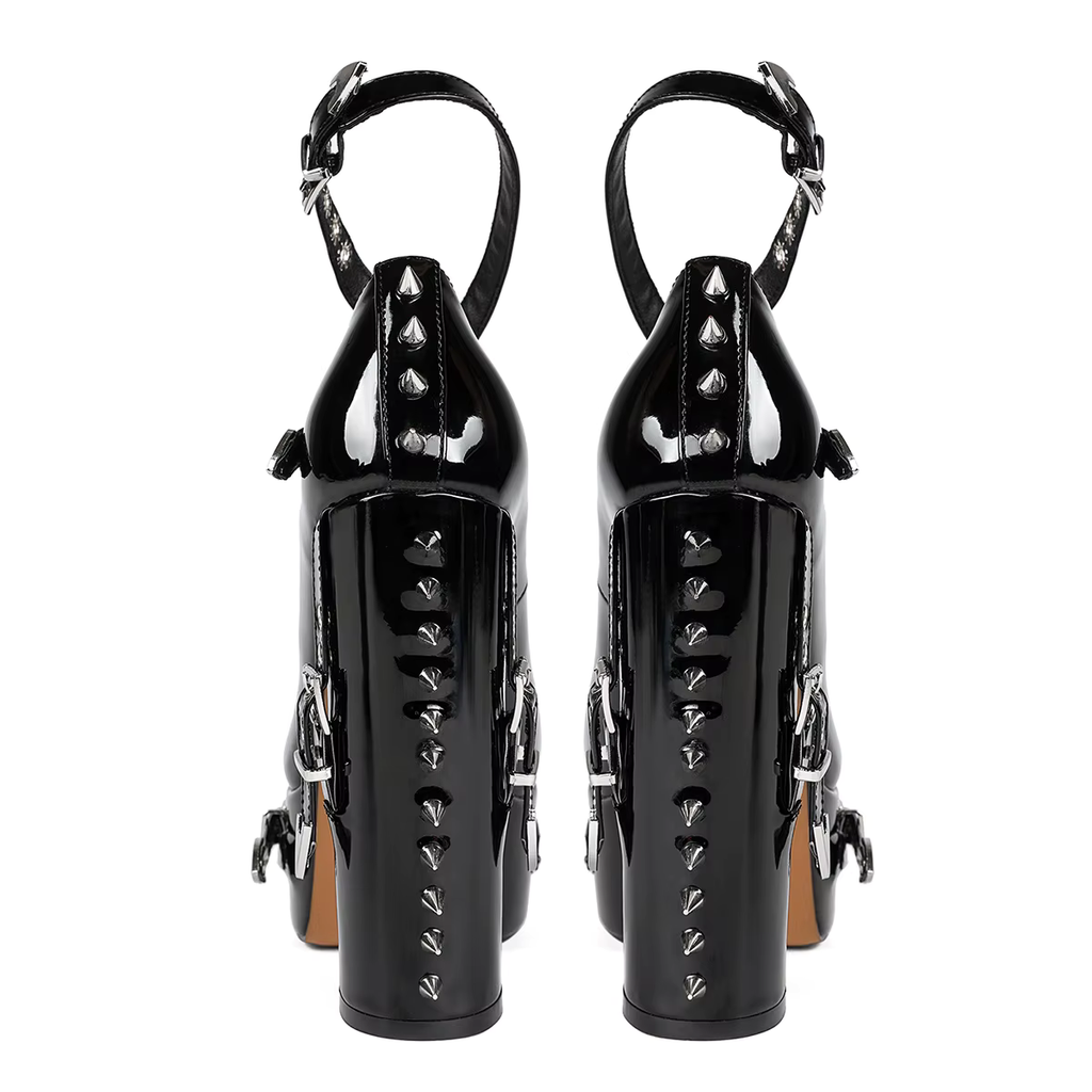 Black 14cm High Heel Goth Y2K Platform Shoes