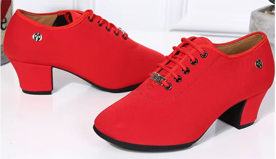 Black or Red Professional Dance Shoes with Flexible Sole