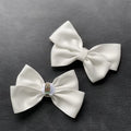 Pair of Bowtie Satin Shoe Charms in Black or White