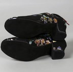 Modern Black Dance Shoes Trainers with Floral Print