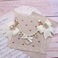 Lolita Ivory Satin Bows & Hearts Bag Charms Accessories