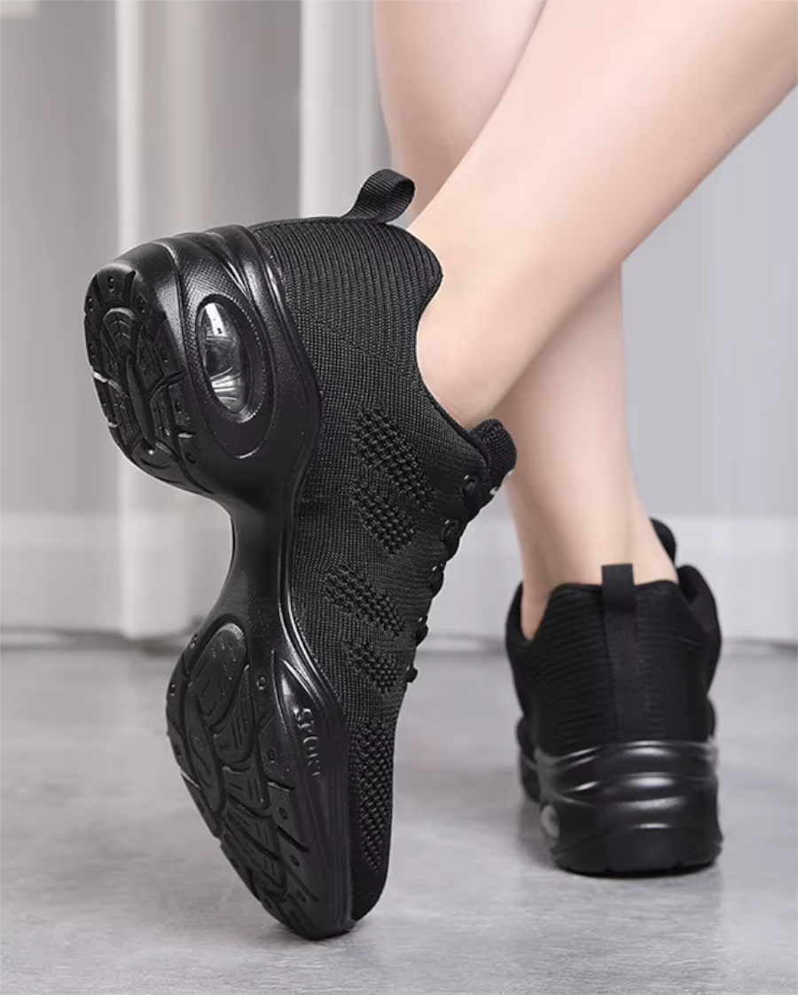 Breathable Flexible Sole Dance Trainers in Black White or Purple