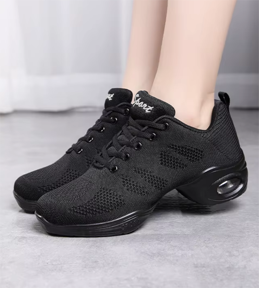 Breathable Flexible Sole Dance Trainers in Black White or Purple