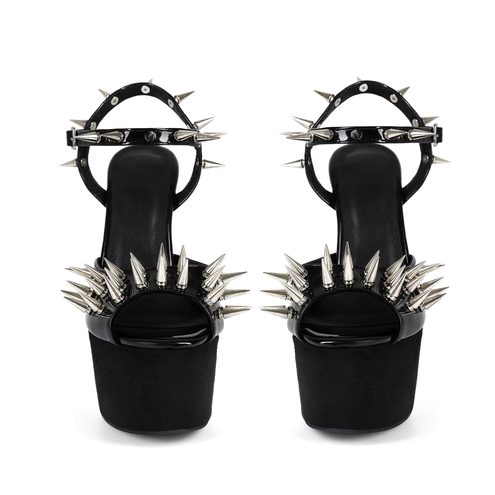Black 16cm High Heel Goth Punk Platform Stiletto Shoes