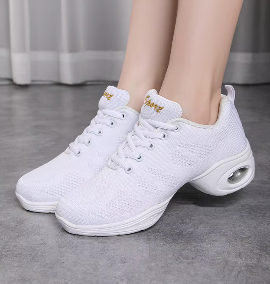 Breathable Flexible Sole Dance Trainers in Black White or Purple