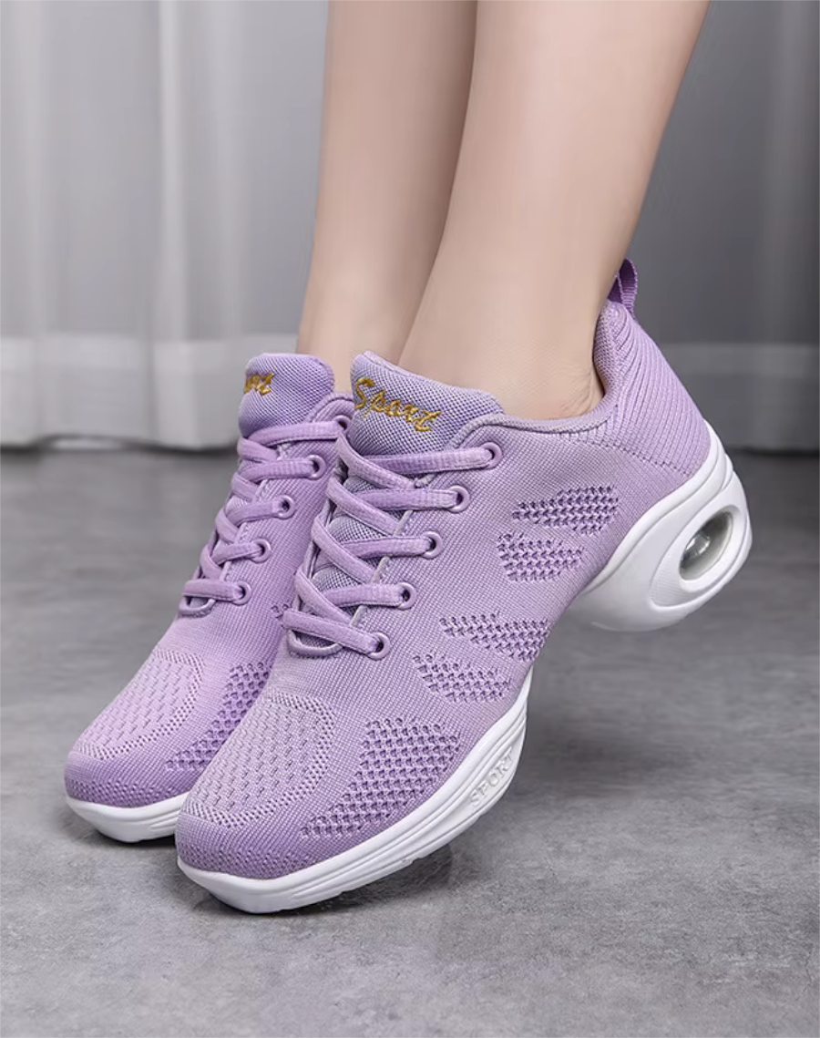 Breathable Flexible Sole Dance Trainers in Black White or Purple