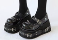 Black Goth Y2K Pump 10cm Heeled Wedge Shoes