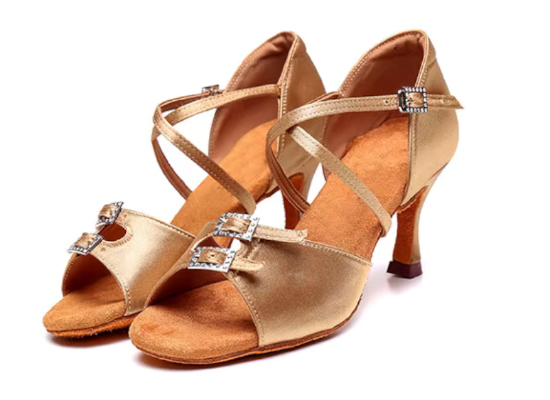 Soft Flock Sole Ballroom Dance Shoes Gold or Black