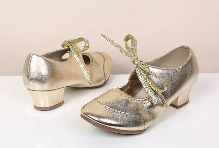 Flexible Practice Dance Shoes Gold or Silver Large Sizes
