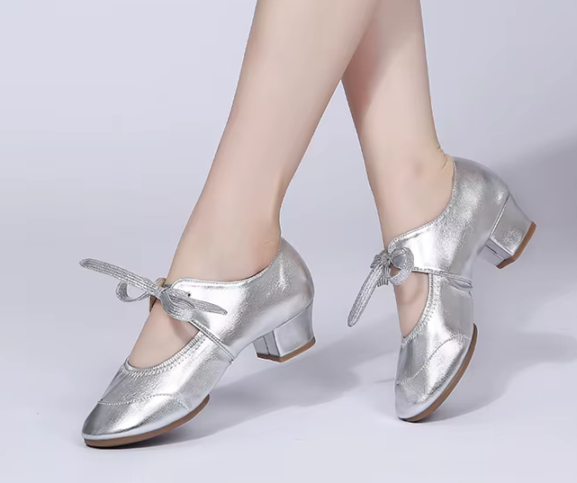 Flexible Practice Dance Shoes Gold or Silver Large Sizes