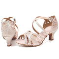 Dusky Light Pink  & Silver Rhinestone Dance Shoes Upto Size 9