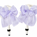 Embellished White Lolita Pumps with Lilac Bows & Jewels