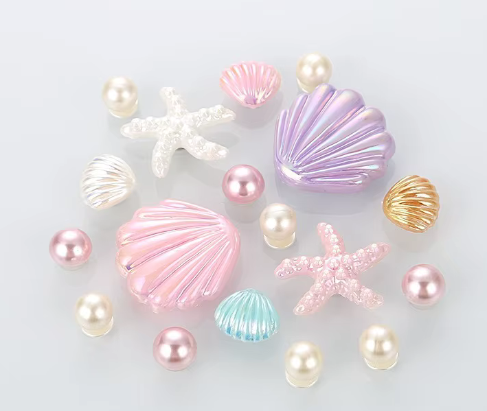 Pack of 18 CROC Charms Pink Purple Seaside Shells