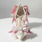Lolita High Heel Wedding with Pink Bows & Matching Bag