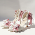 Lolita High Heel Wedding with Pink Bows & Matching Bag
