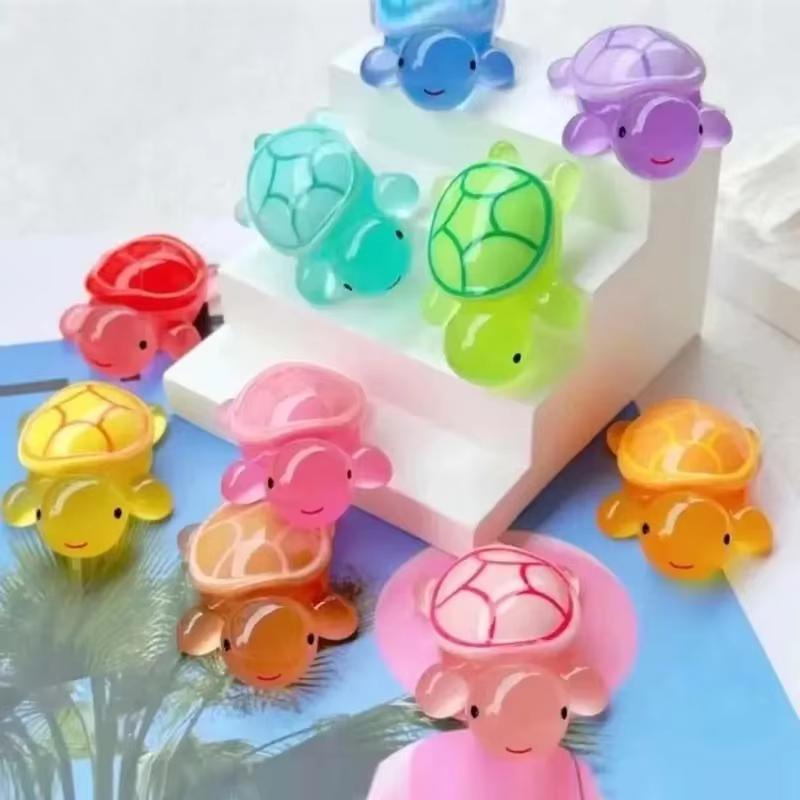 Pack of 4 CROC Charms Cute Glow in the Dark Turtles