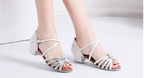 Low Heel Sparkly Latin Ballroom Dance Shoes in Black White or Gold
