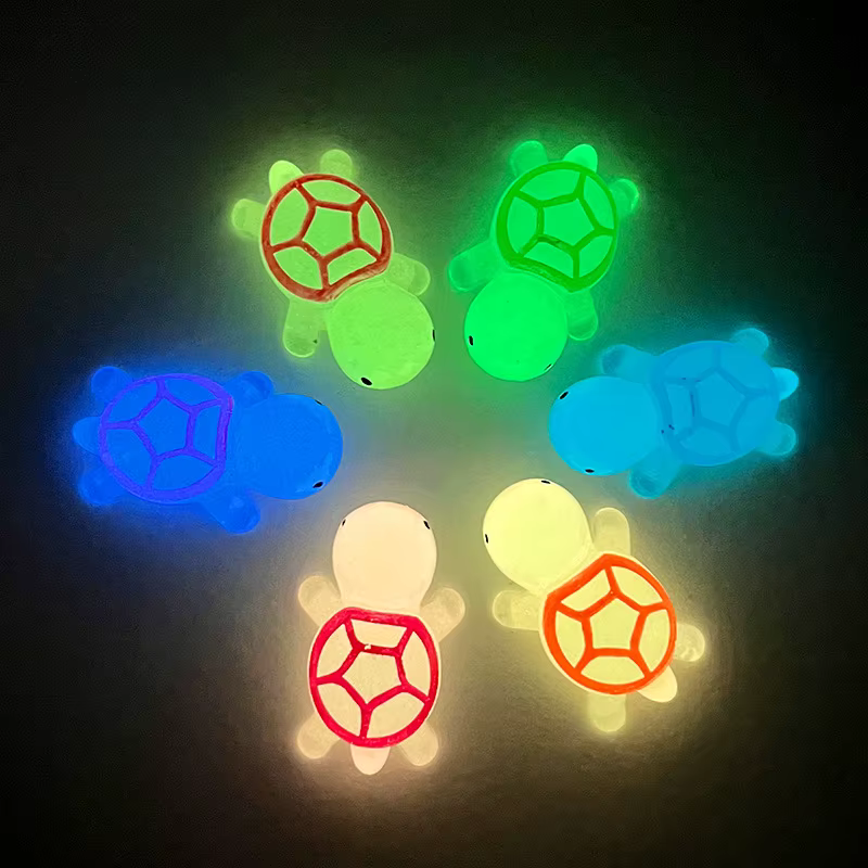 Pack of 4 CROC Charms Cute Glow in the Dark Turtles