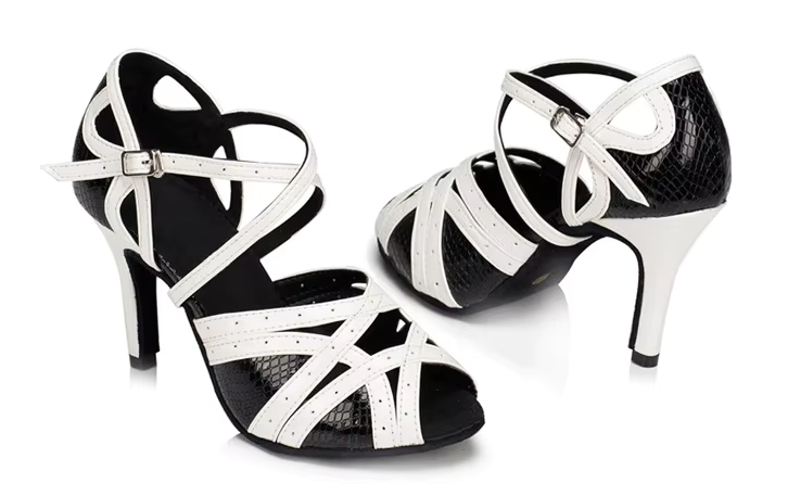 Black & White Professional Dance Shoes High Heel Jazz Salsa