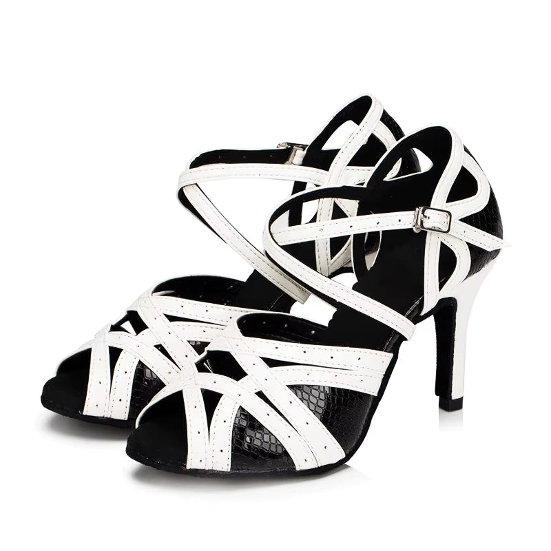 Black & White Professional Dance Shoes High Heel Jazz Salsa