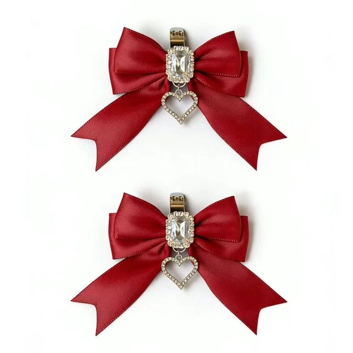 Pair of Large Satin Shoe Charms in Black Pink or Red