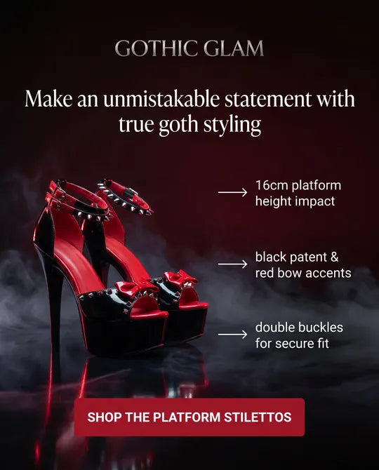 Black & Red Dramatic Stiletto Heels Goth Y2K Shoes