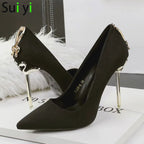 Black Satin Evening Pumps with Gold Stiletto Heel Shoes