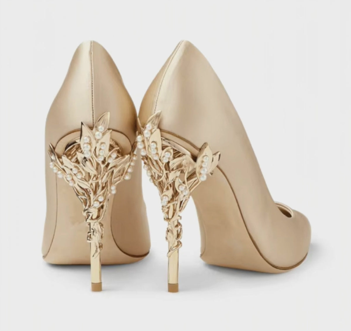Stunning Gold or Ivory Stiletto Heel Wedding or Event Shoes