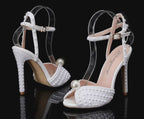 Luxury 11cm High Heel White Pearl Pumps Wedding Heels